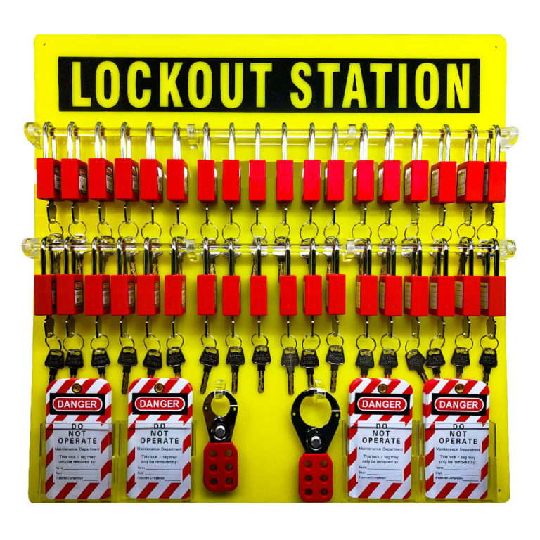 Filled 10 Padlock Open Lockout/Tagout Station Next Day Safety