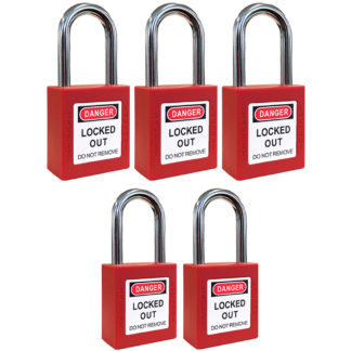 Set of 5 Lockout Tagout Padlocks