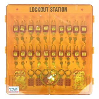Filled Lockout Tagout Station - 20 Padlocks