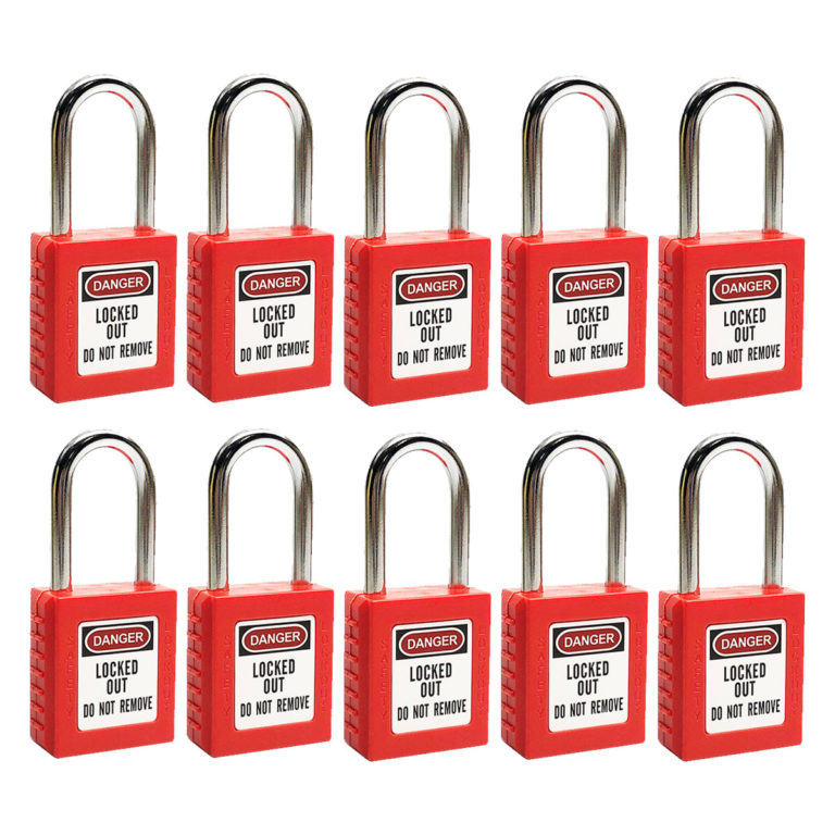 Set of 10 Lockout Tagout Padlocks Next Day Safety