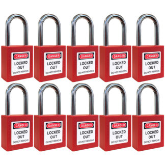 Sets of 10 Lockout Tagout Padlocks