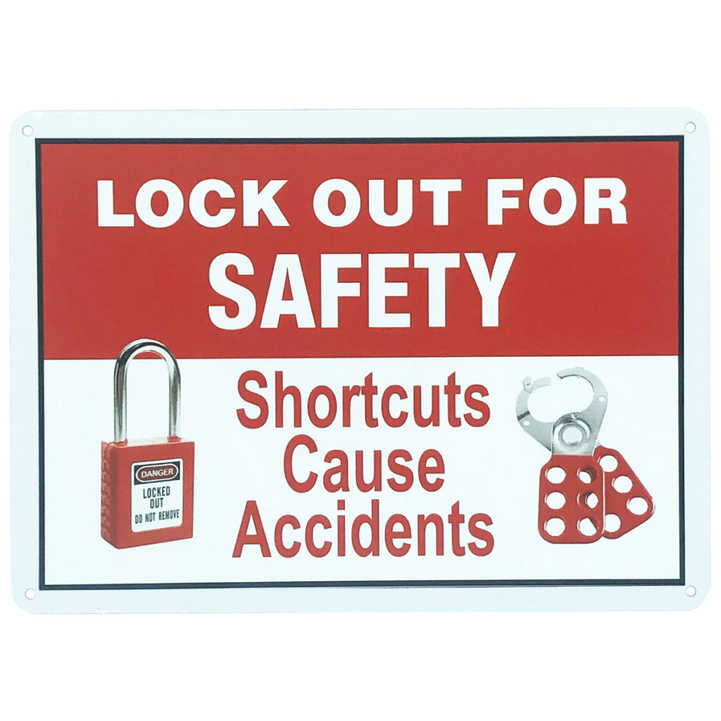 LOTO Signage "Lock Out Tagout For Safety" Next Day Safety