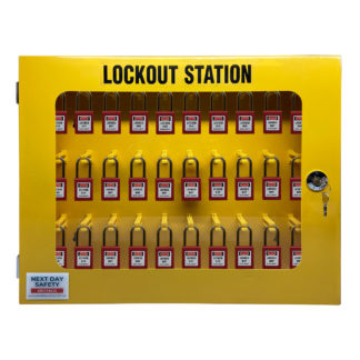 Filled Lockout Padlock Cabinet With 30 Padlocks