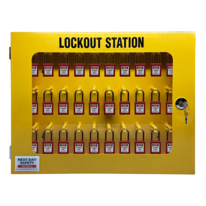 Filled Lockout Padlock Cabinet With 30 Padlocks