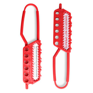 Red Nylon Safety Hasp - 6 Holes
