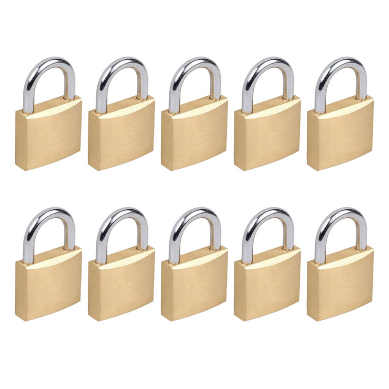 Sets of 10 Brass Lockout Padlocks Keyed Alike or Keyed Different Next