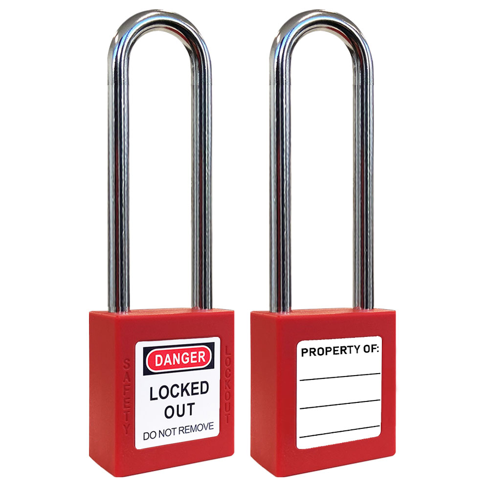 MM 50mm Hardened Steel Long Shackle Padlock Heavy Duty Outdoor With 3 Keys