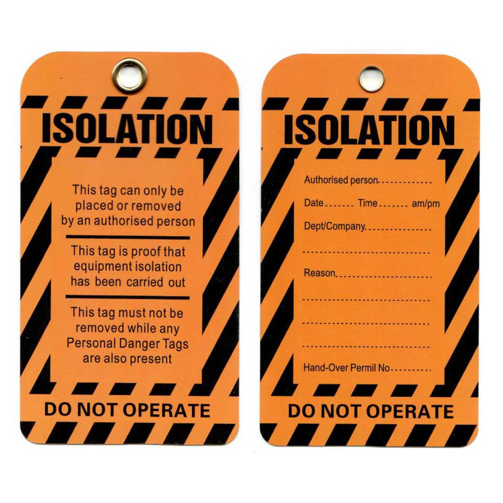 Isolation Tags Next Day Safety Isolation Tags Next Day Safety