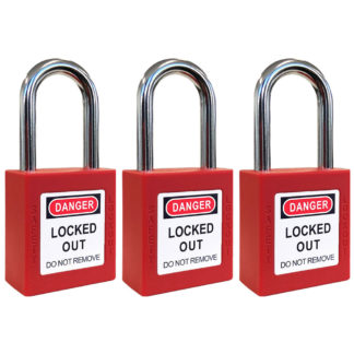 Set of 3 Lockout Tagout Padlocks