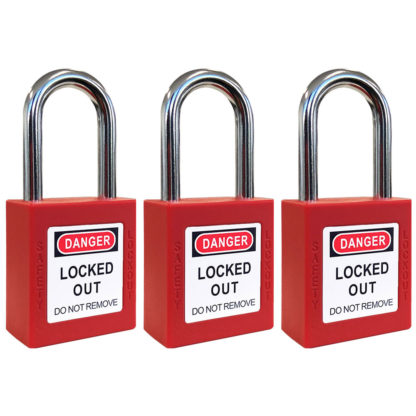 Set of 3 Lockout Tagout Padlocks