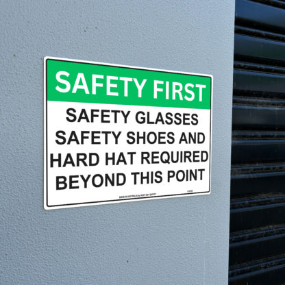 Safety Glasses Safety Shoes And Hard Hat Required Beyond This Point Safety Sign - Image 2