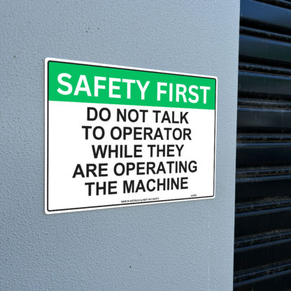 Do Not Talk To Operator While He Is Operating This Machine Safety Sign - Image 2