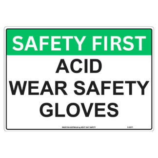 Acid Wear Safety Gloves Safety Sign