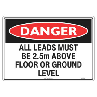 Danger Leads Above 2.5m Sign