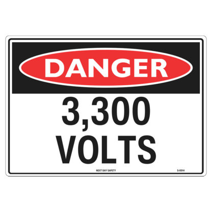 Danger 3,300 Volts Sign