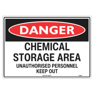 Danger Chemical Storage Area Sign