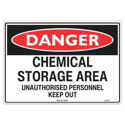 Danger Chemical Storage Area Sign