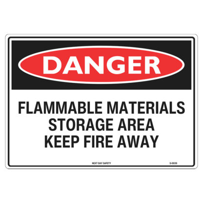Danger Flammable Materials Storage Area Sign