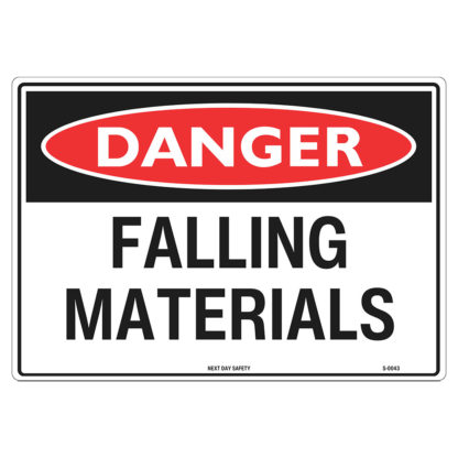 Danger Falling Material Sign