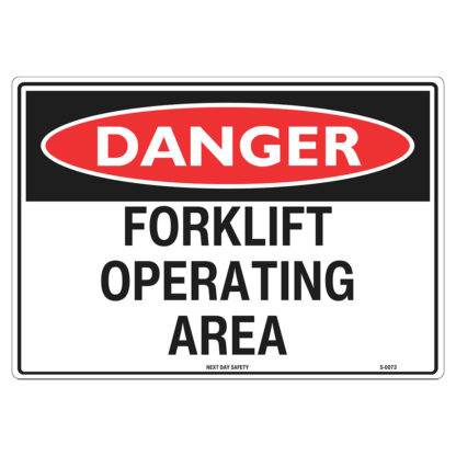 Danger Forklift Operating Area Sign