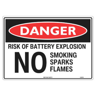 Danger Risk Of Battery Explosion Warning Sign