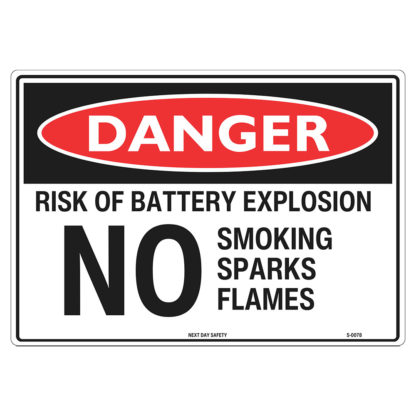 Danger Risk Of Battery Explosion Warning Sign