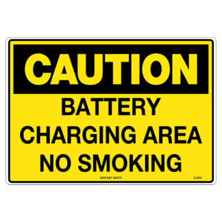 Caution Battery Charging Area Sign