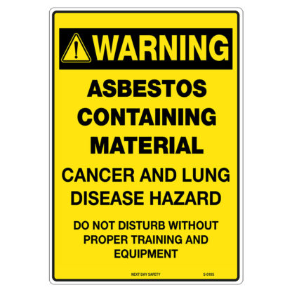 Warning Asbestos Containing Material Sign