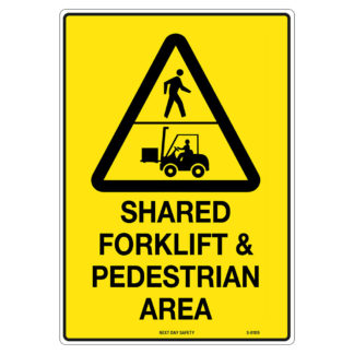 Warning Shared Forklift And Pedestrian Area Sign