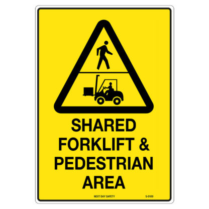 Warning Shared Forklift And Pedestrian Area Sign