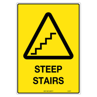 Warning Steep Stairs Sign