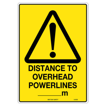 Warning Distance To Powerlines Sign