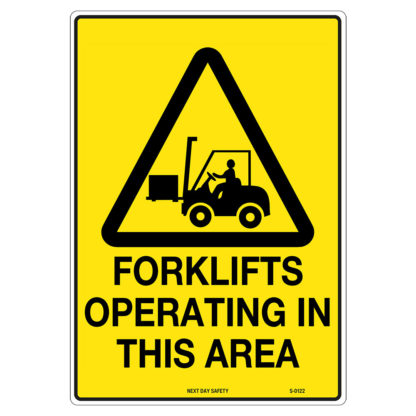 Warning Forklifts Operating In This Area Sign