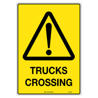 Warning Trucks Crossing Sign
