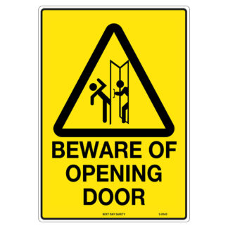 Warning Beware Of Opening Door Sign