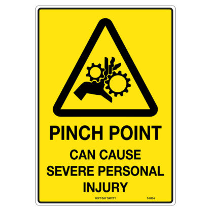 Warning Pinch Point Can Cause Severe Personal Injury Sign