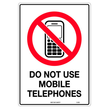 Do Not Use Mobile Telephones Prohibition Sign