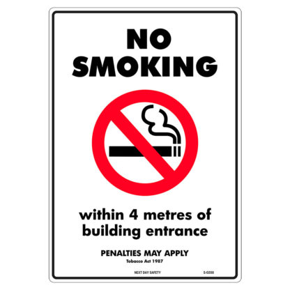 No Smoking 4m Rule Sign