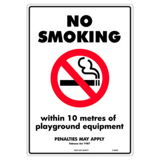 No Smoking Within 10 Meters of Playground Equipment Prohibition Sign