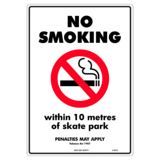 No Smoking Within 10 Meters of Skate Park Prohibition Sign