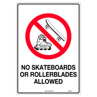 No Skateboards Or Rollerblades Prohibition Sign