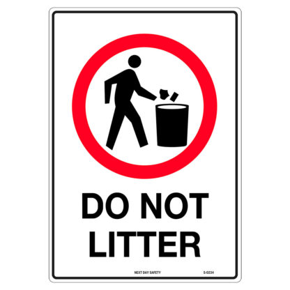 Do Not Litter Prohibition Sign