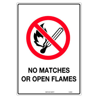 No Matches Or Open Flames Prohibition Sign