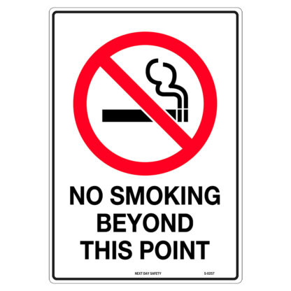 No Smoking Beyond This Point Prohibition Sign