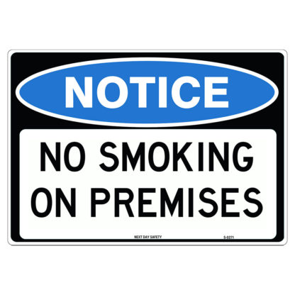 No Smoking On Premises Notice Sign