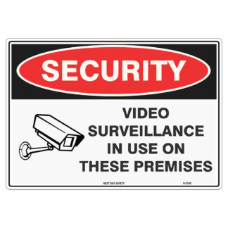 Video Surveillance In Use On The Premises Security Sign