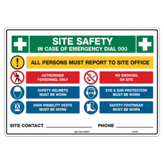 Emergency & Safety Info Sign