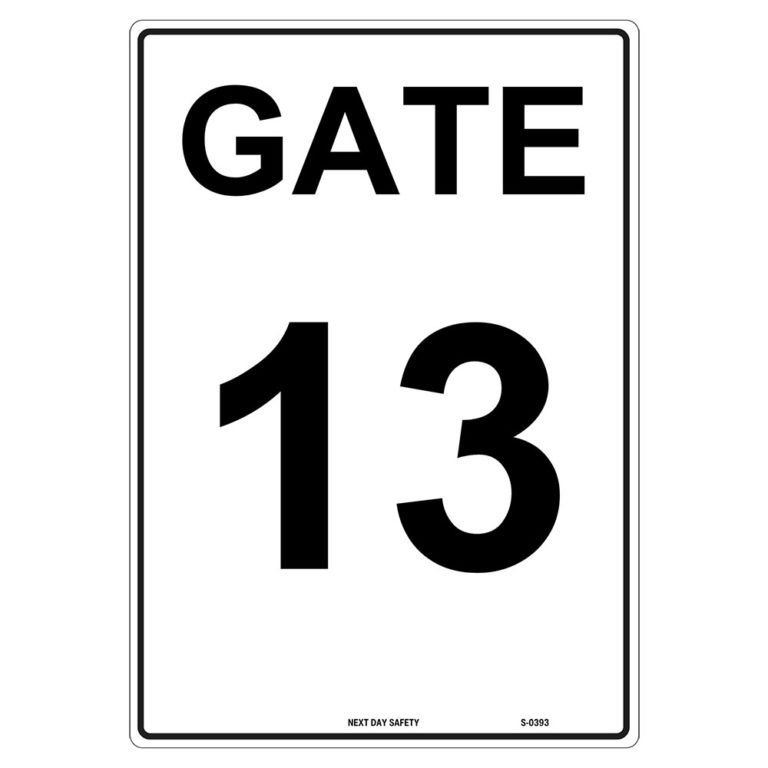 Gate 13 Numbering Sign - Next Day Safety