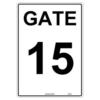 Gate 15 Numbering Sign