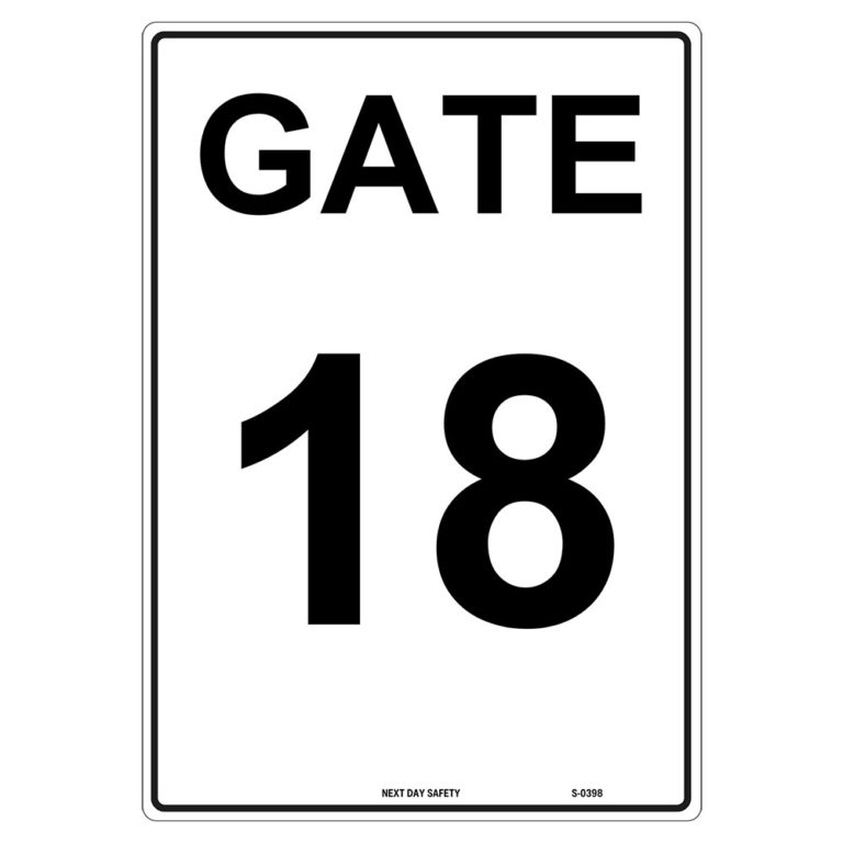 Gate 18 Numbering Sign - Next Day Safety